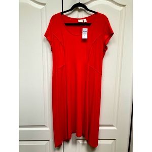 Red jersey knit dress